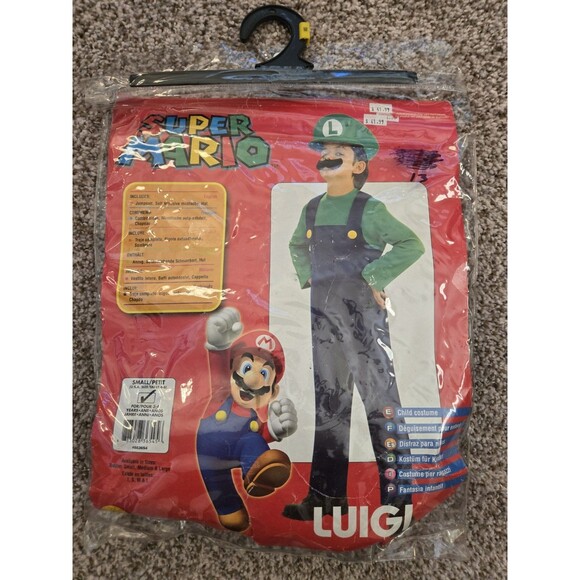 SUPER MARIO Luigi Kids Small (for Ages 3-4 Yrs Old) Halloween Costume - Picture 1 of 6